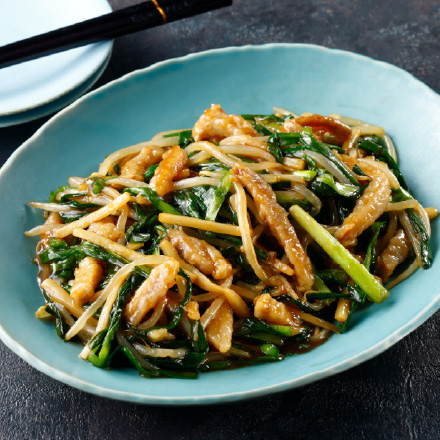 ニラともやしの青椒肉絲